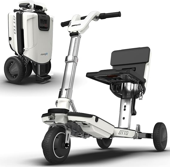ATTO Folding Travel Powered Mobility Scooter by MovingLife, Full-Size Portable Electric Scooter, Lightweight Lithium Battery, Airline Approved