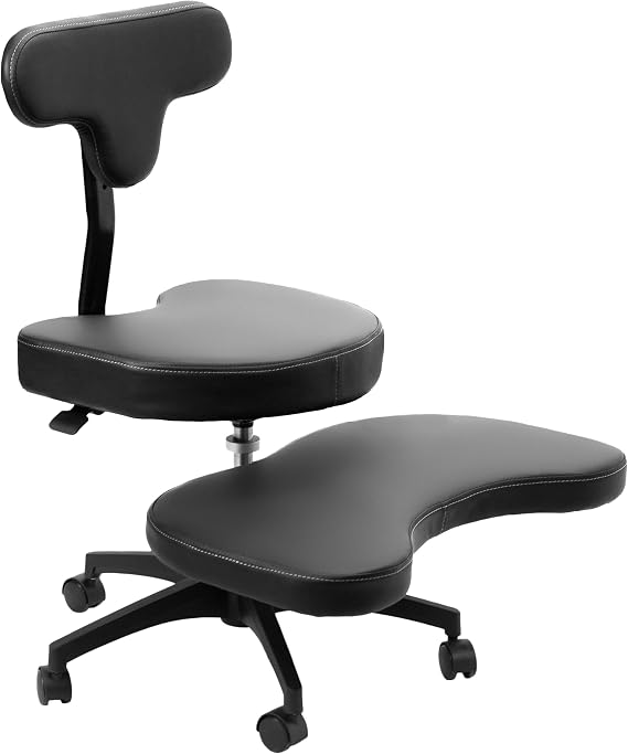 VIVO Mobile Cross Legged Office Chair with Back Support for Yoga Meditation ADHD, Height Adjustable, Black, CHAIR-CL02B-R