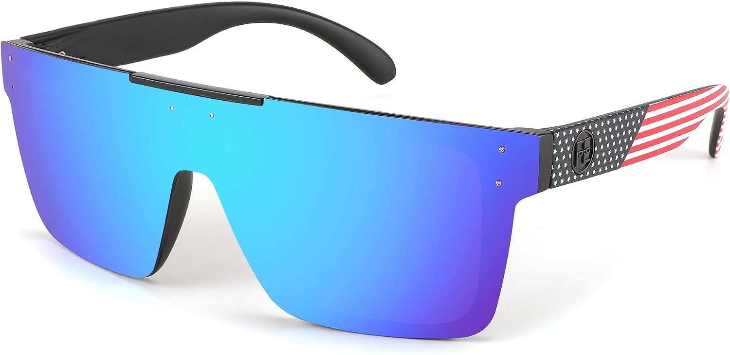 FEISEDY Men Sunglasses Polarized Oversized Square Flat Top Cycling Running Fishing Golf Hiking Sports B2990