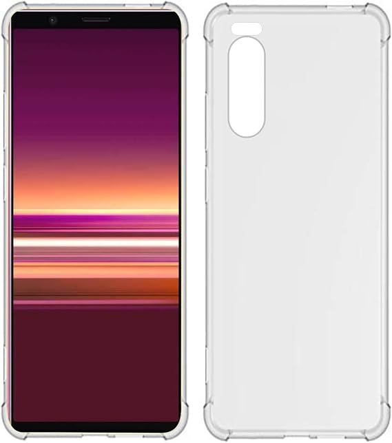 USTIYA Case for Sony Xperia 5 Clear TPU Four Corners Protective Cover Transparent Soft funda