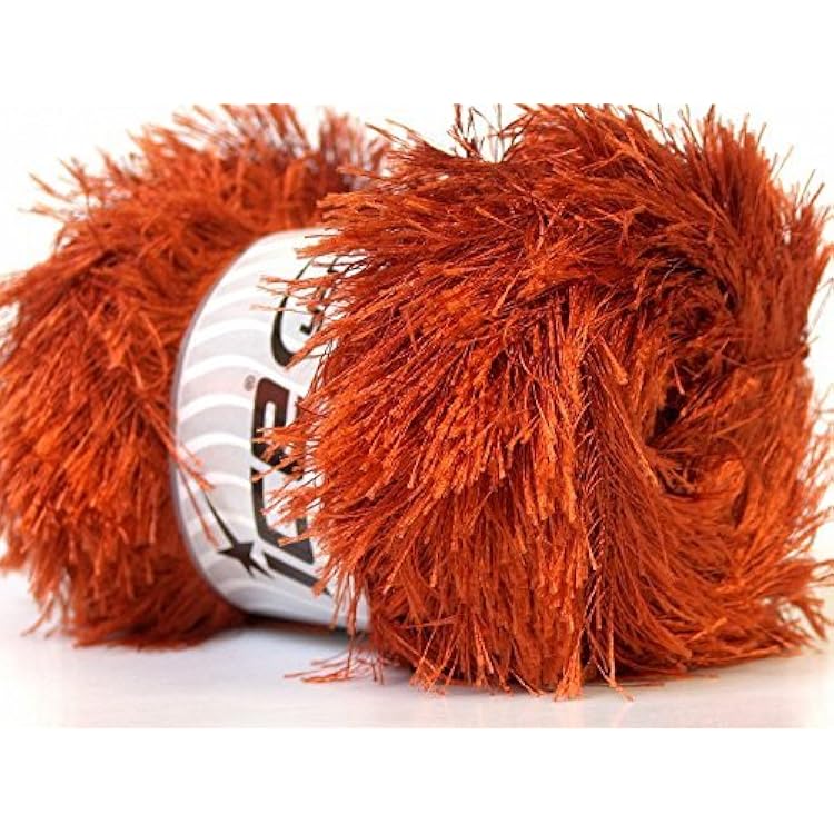 100 Gram Copper Eyelash Yarn Ice Fun Fur 164 Yards