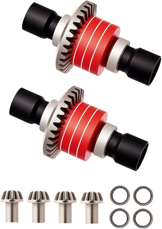 45# Steel Front Rear Differential Diff Input Gear Set for 1/16 H16BM H16207 16208 16209 16210 H16 1/14 14301 14302 14209 14210 H14BM Series Upgrades Part Red