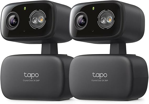 Tapo 2K 3MP Pan/Tilt Kapalı/Dış Mekan Güvenlik Kamerası, Ücretsiz Kişi/Bebek Ağlaması Algılama ve İzleme, 360° Tava, Renkli Gece Görüşü, SD/Bulut Depolama, Alexa ve Google Home ile çalışır, HybridCam