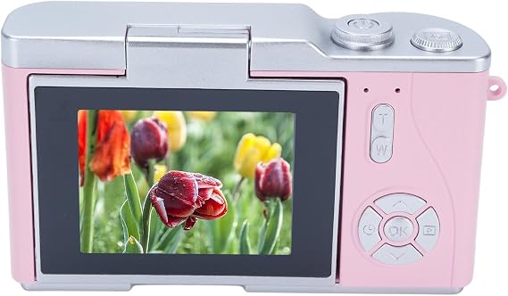 Digital Photography Camera 48MP 1080P HD Display 8X Zoom Video Camera for Daily Moments (Pink)