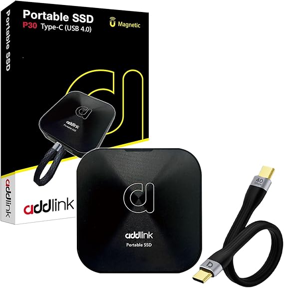 Addlink P30 1TB 4000-3600 MB/s USB 4.0 (40Gbps) Type-C Portable Taşınabilir SSD AD1TBP30B4K