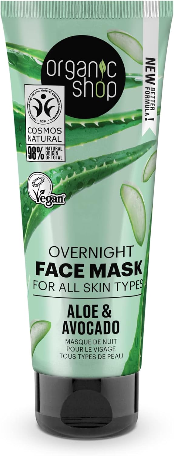 Organic Shop Avocado and Aloe Skincare Overnight Face Mask, 75 ml