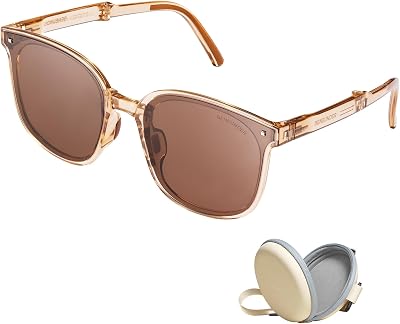 BENEUNDER Polarized Sunglasses Women, Folding Lightweight Mens Sunglasses with UV400 Protection, Oversized Square Sunglasses
