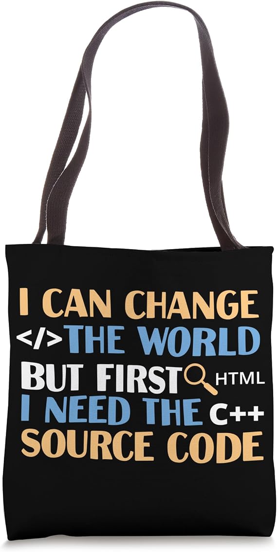 Funny Source Code Programming Design Tote Bag