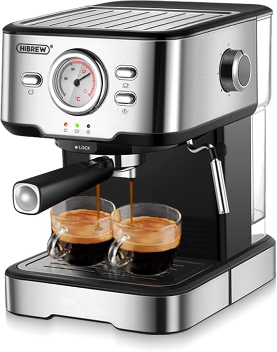 HiBREW H5 Semi-Automatic Espresso Machine, 20 Bar, Stainless Steel