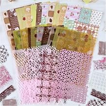 Diuhofart 47 Sheets Scrapbook Textured Papers for Crafts, Pink Theme Hollow Mesh Sticker Decorative Paper, Collage Materials for Junk Journaling Supplies