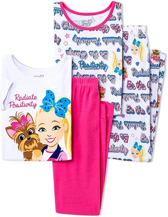 JoJo Siwa Girls' Pajama Set, Radiate Positivity, Size 4