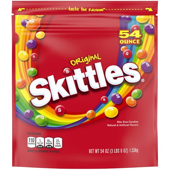 SKITTLES Original Fruity Candy 54-Ounce Party Size Bag