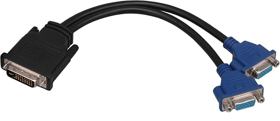 DVI-Male DVI-I to VGA Female Monitor Video Splitter Adapter Cable for Duplicating Images,Only Divider Line Can be Used at a Time