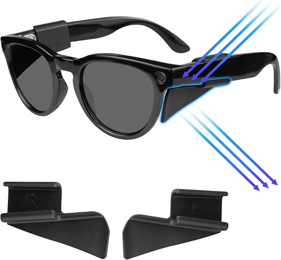 Side Shields for Ray-Ban Meta Smart Glasses – Safety Covers for Wayfarer, Skyler, Headliner (Gen 1&2) & Oakley Meta HSTN – Lightweight Clip-On, No Charging Interference (Black)