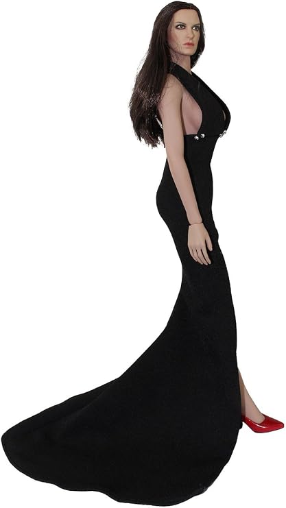 Phicen Female Body Dress for Action Figures Dolls Black