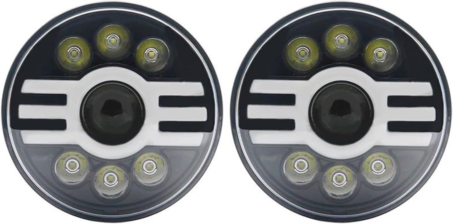 Front Headlight For Dodge For Dakota 2004 7 Inch LED Angel Eye Headlights DRL & HiLo Beam Car Head lightA black 60w