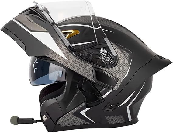 Built In Bluetooth Motorcycle Helmet Automatic Intercom Flip-up Motorcycle Modular Helmet Anti-fog Dual Visor Casco para Motocicleta Bluetooth Bilt Helmet DOT ECE Approved