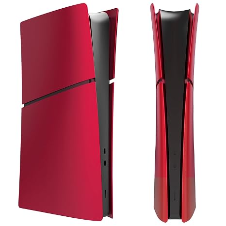 FacePlates for PS5 Slim Digital Edition Wedorat Cover Plate for PS5 Slim ABS Anti-Scratch Dustproof Protective Shell Replacement Face Plate for PlayStation 5 Slim Accessories Red