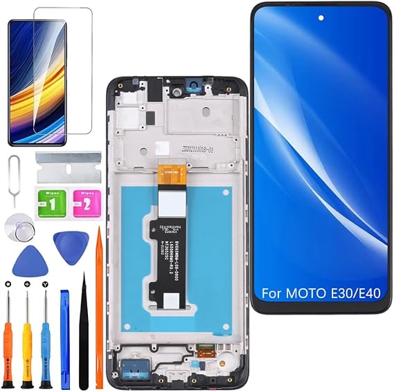 Display Bildschirm für Motorola Moto E30/E40 XT2159 XT2158 mit Rahmen mit Reparatur KitIPS LCD，HD Display，Bildschirm Ersetzen