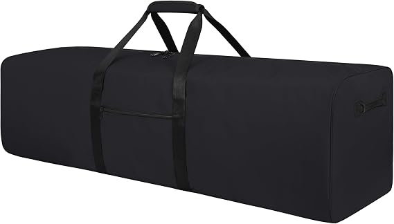 Urbanstand 48 Inch Travel Duffle Bag Extra Large Sport Equipment Duffel Bags with 2-way Lockable Zippers (Black) | 600D water-resistant ripstop polyester, foldable design, padded handle, holds tent, tripod, fishing rod & sports equipment