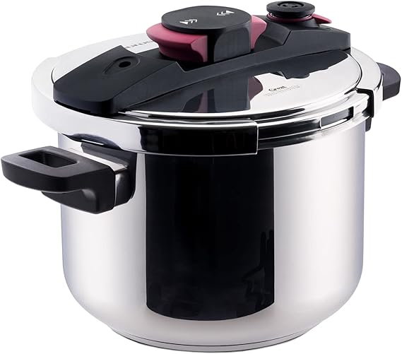 Taurus Great Moments Superrapid 6L - Super Fast Pressure Cooker 6L Adjustable Drain Valve Easy Opening Energy Saving 5 Safety Systems PFOA-Free For All Types of Cookers