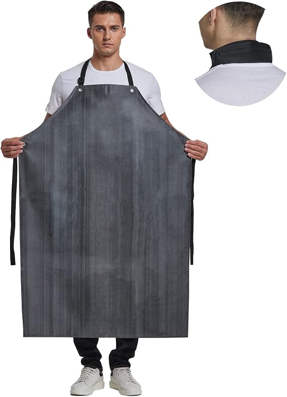Rubber Waterproof Apron Butcher Heavy Duty -Oil Chemical Resistant Safety Aprons for Cleaning Fish, DishWashing