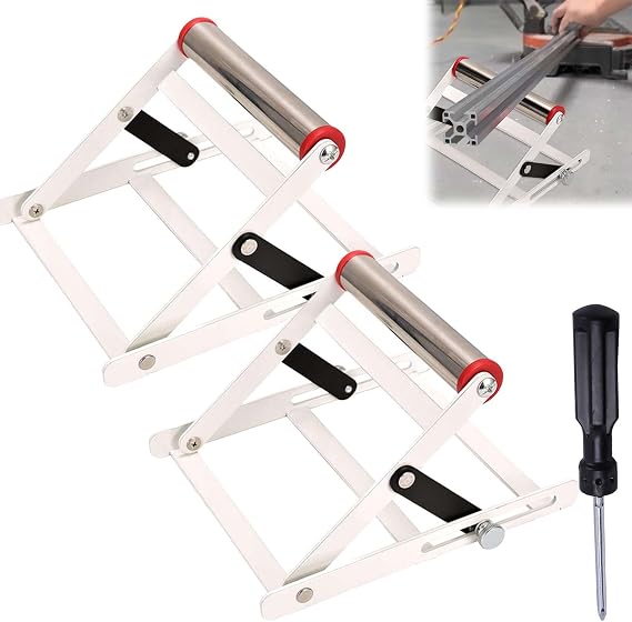 Adjustable Cutting Machine Support Frame, Table Saw Stand Height Adjustable, Metal Cutting Machine Work Support Stand, Material Support Frame, Cutting Machine Attachment (2PCS)