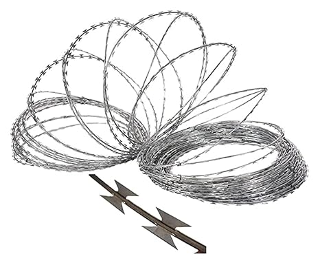 Razor Barbed Wire, Razor Wire Fencing, Razor Ribbon Barbed Wire Galvanized Steel Razor Wire Fence, Rolls Razor Useful Protection for Garden