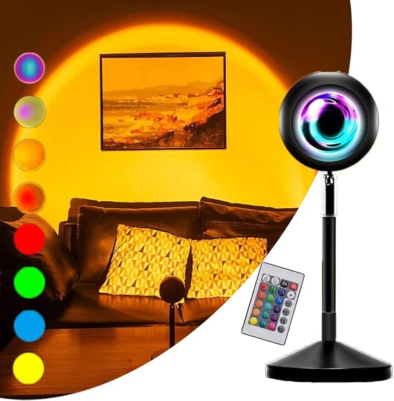 Sunset Lamp,Sun Lamp,16 Colors Sunset Light Projector with Remote,Sunlight Lamp Projection,Solset Sun Set Night Lights for Bedroom Living Room Decor