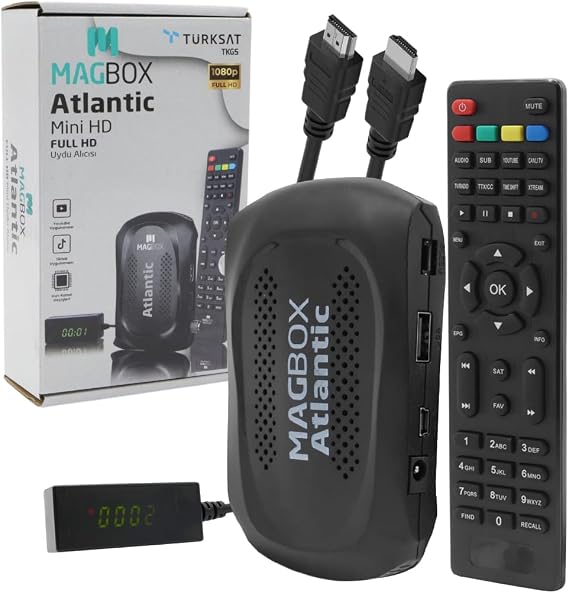 Magbox Atlantic, Display Gözlü, Tkgs'li, 1080P, Full HD, Mini Uydu Alıcısı, 5000 Kanal Hafızası,