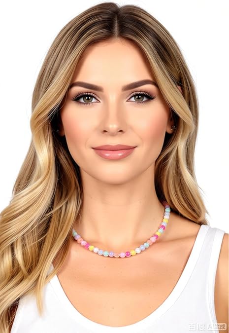 Toitaly Bohemian Stackable Rainbow Heart Necklace Colorful Multi-layered