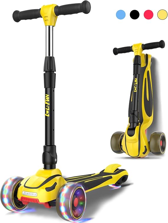 3 Wheels Scooter for Kids Ages 3-12 with Adjustable Height & LED Light