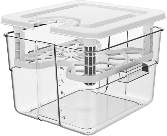 Sous Vide Container 12.6 QT with Lid and Rack Slow Cooker Container