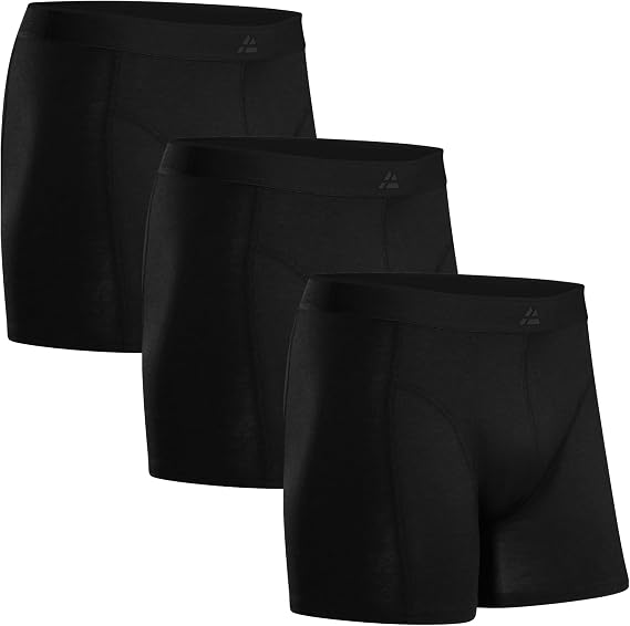 DANISH ENDURANCE Bamboo Boxer Shorts for Men, Breathable Underwear, Soft Antibacterial Pants, Optional Open Fly, 3 Pack