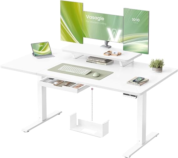 VASAGLE Electric Standing Desk, Height Adjustable, 140 x 70 cm