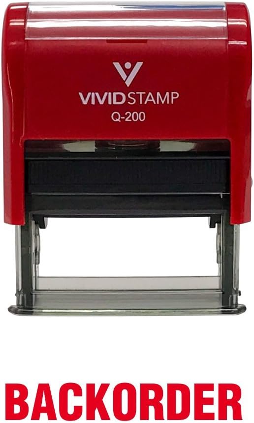 BackOrder Self Inking Rubber Stamp (Red Ink) - Medium
