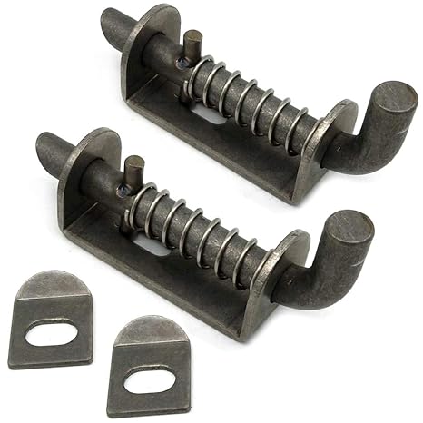 WANLIAN 2 Pcs Stainless Steel Mini Spring Loaded Latch Pin - 5 Inch 304 Metal Barrel Bolt Latch, Reinforced Industrial Welded Spring Lock for Pet Cage, Door Shed Gate, Tailgate Trailer Garage