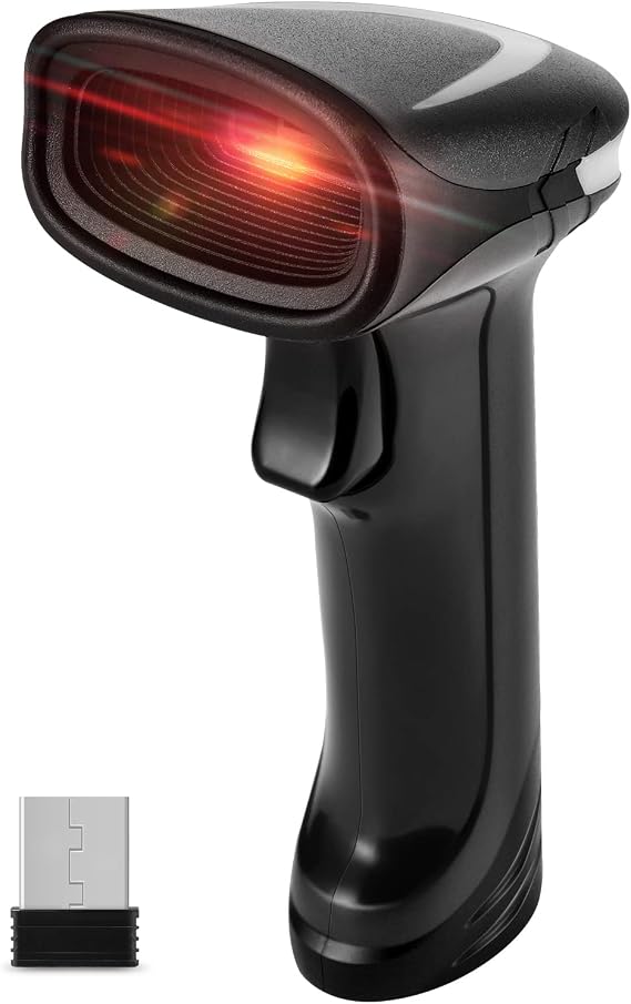 Bluetooth QR Barcode Scanner, PDF417 Rechargeable Code Scanner Wireless, Data Matrix 2D Barcode Rearder Cordless Connect Smart Phone, Tablet, PC, CCD Code Reader Work with Windows, Mac,Android