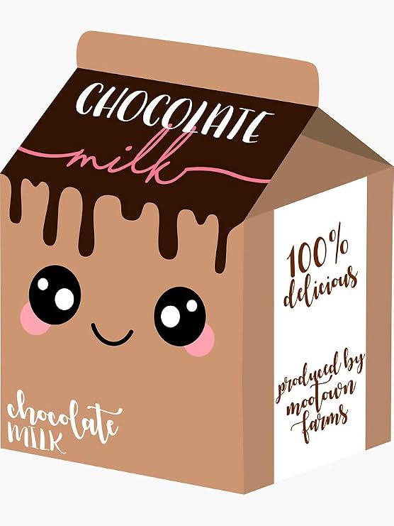 Chocolate Milk Sticker - Sticker Graphic -Stickers for Hydroflask Water Bottles Laptop Computer Skateboard, Waterproof Decal Stickers