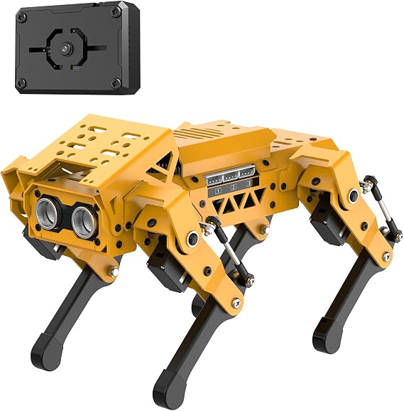 MechDog Robot Dog for Arduino Scratch Python Programming with ESP32 AI Camera, Self-Balancing Target Recognition & Tracing, Open Source Bionic Quadruped Smart Robot Starter Learning Science Kit
