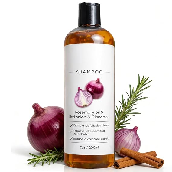 Shampoo Para Hombre with Rosemary Oil & Red Onion & Cinnamon, Onion Shampoo for Hair Growth, Promotes Stronger, Thicker and Longer Hair for Women & Men (1)