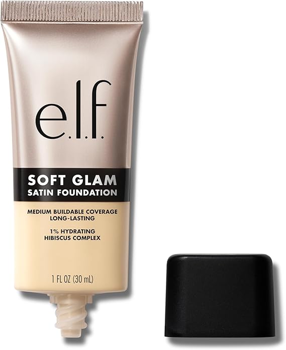 e.l.f. Soft Glam Foundation, Medium Coverage, Long-Lasting & Buildable Foundation For A Smooth, Satin Finish, Vegan & Cruelty-Free, 15 Fair Warm