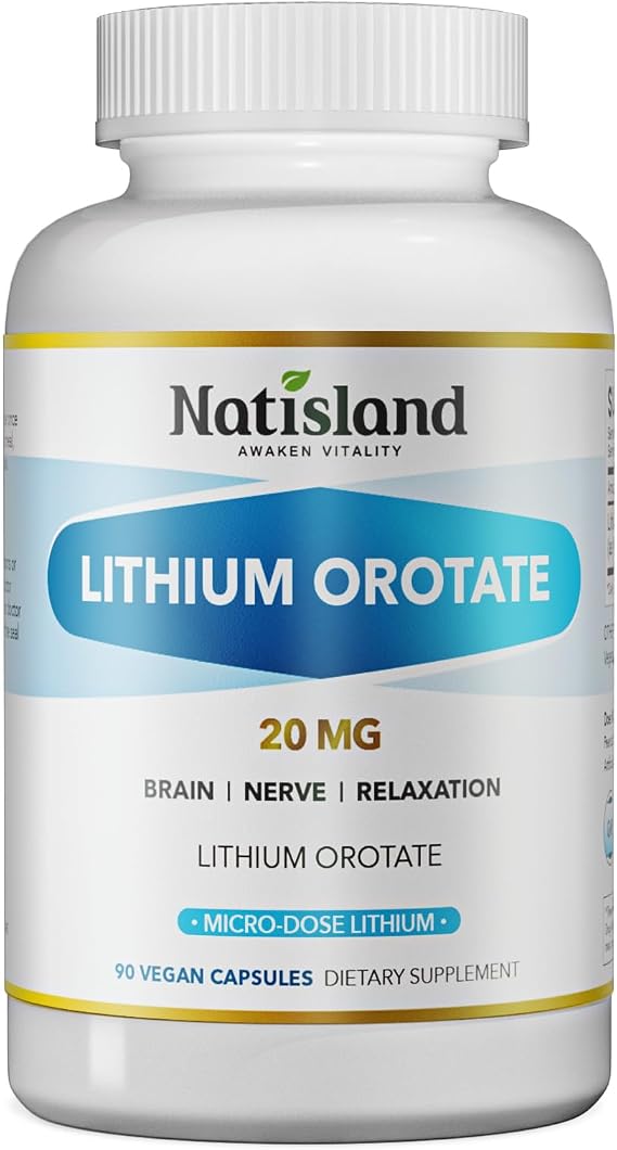Lithium Orotate 20 mg, Brain Health Support, 90 CT