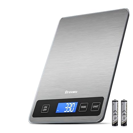 Digital Kitchen Scales 15kg, Large LCD Display, 1g/0.1oz Accuracy