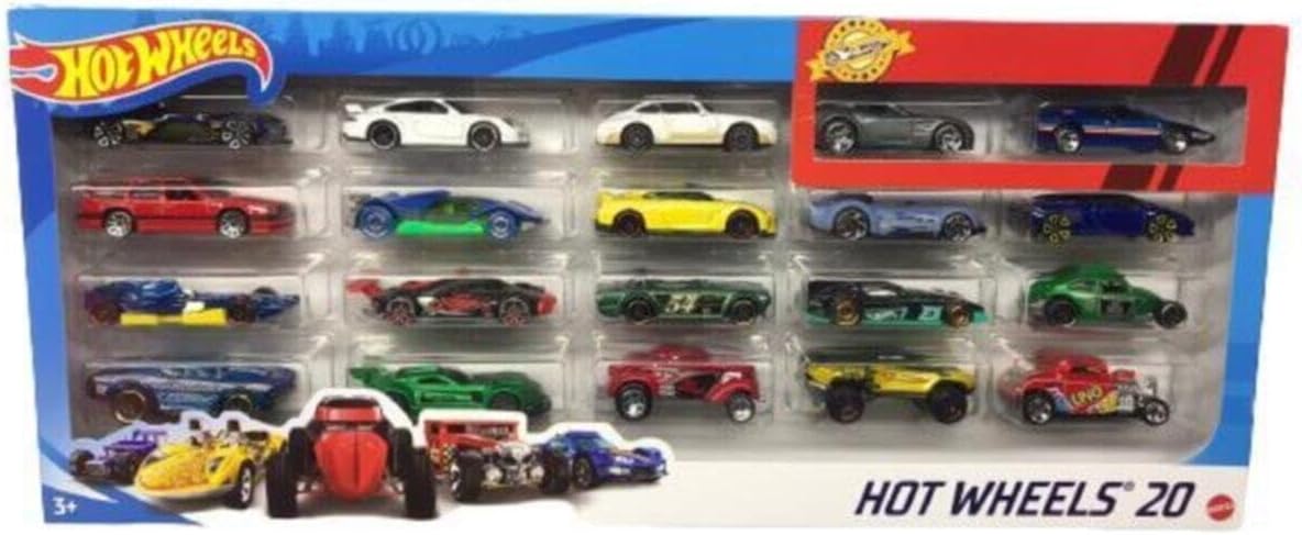 Hot Wheels Yirmili Araba Seti, 20 Adet, 3 Yaş ve Üzeri, Toyota Supra - Porsche 911