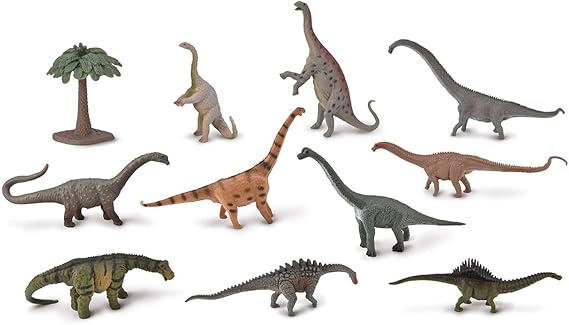CollectA Box of Mini Sauropods, 11 Piece Hand Finished Dinosaur Figure Set