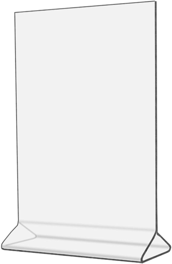 ChefLand 5" X 7" Acrylic Sign Holder/Clear Table Card Display/Plastic Upright Menu Ad Frame (Pack of 12)