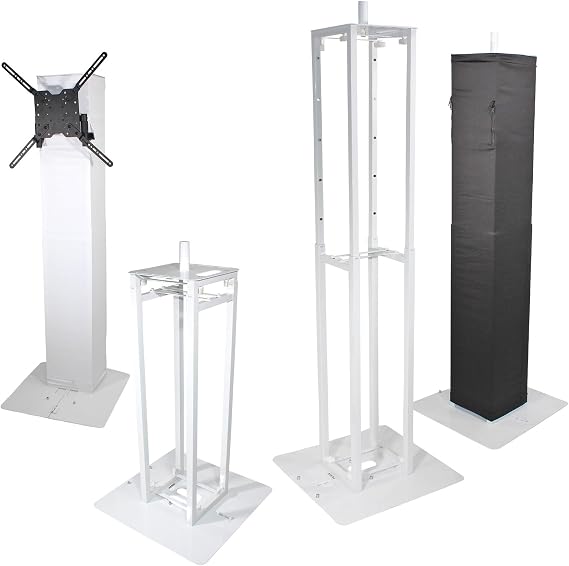 ProX XT-FLEXTOTEM 3FT - 6FT Flex Totem TV Stand+Foldable Base Plate+Speaker Stud