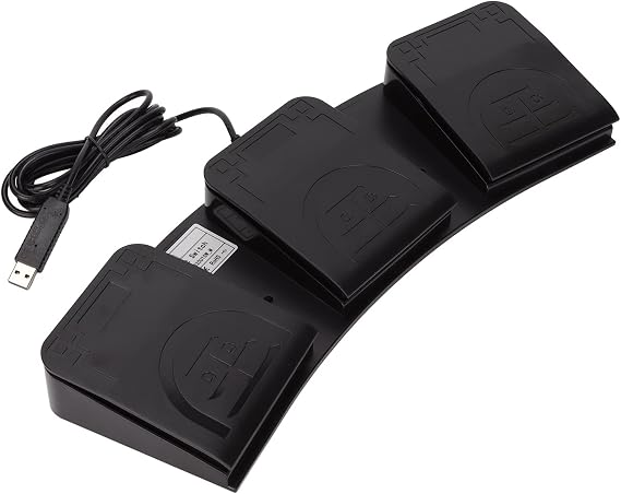 USB Foot Pedal, PC USB Triple Foot Switch Pedal, 3 Key Three Program, MIDI Function, Programmable Computer Keyboard, Plug and Play