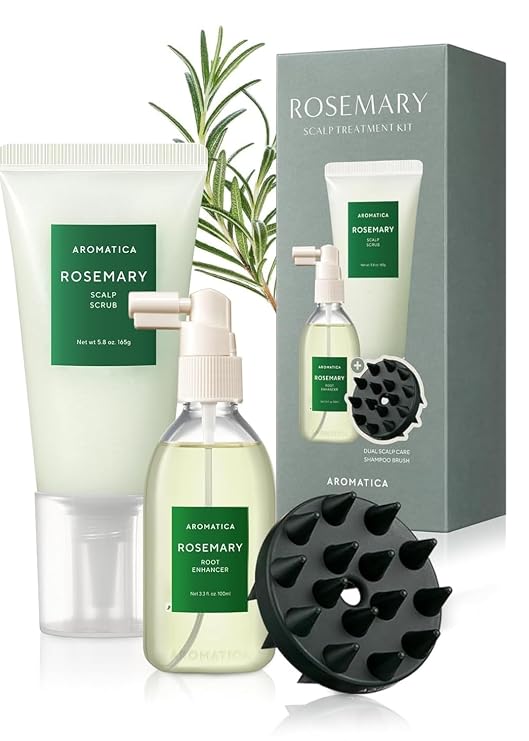AROMATICA Rosemary Scalp Care Gift Set with Dual Brush